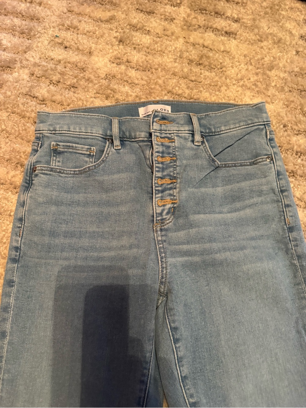 Gap Light Blue Women's Skinny Jeans Frayed Ankle - Picture 2 of 3